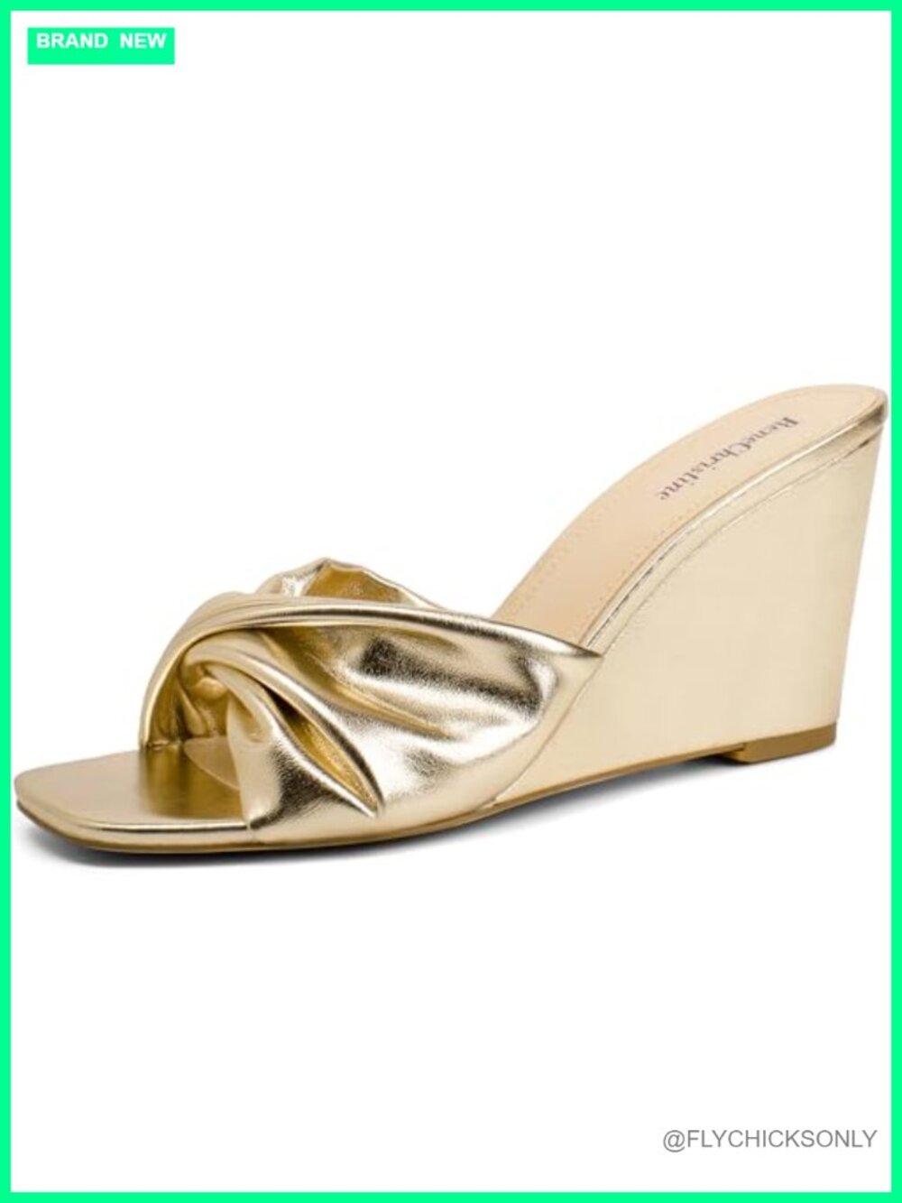 Women's Wedges Heeled Slippers Fabric Slip On Woven Sandals Square Toe